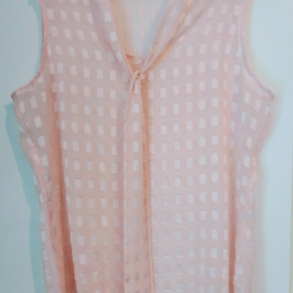 New York and Company Pink Sheer Blouse - Picture 2 of 6